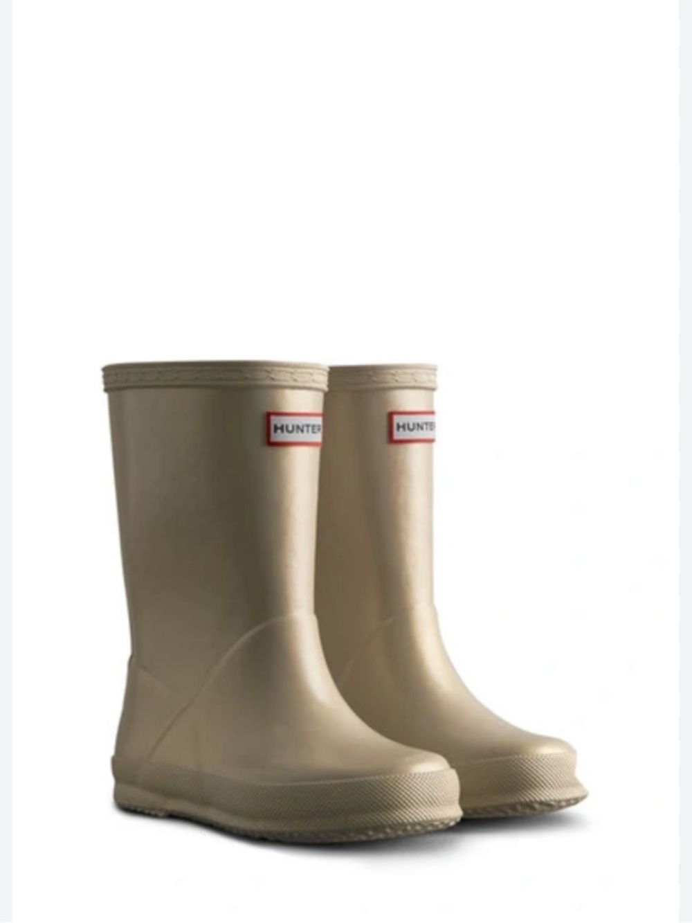 HUNTER KIDS' FIRST CLASSIC NEBULA WATERPROOF RAIN BOOT IN PALE GOLD SIZE 8US